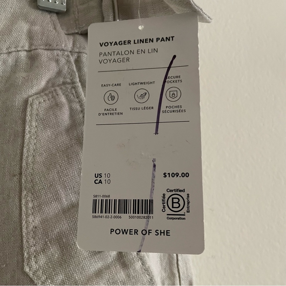 NWT Athleta Voyager linen pants size 10 - Picture 3 of 7